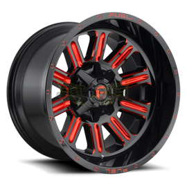 JANTE FUEL 4X4 US HARDLINE  D621 FINISH Gloss Black w/ Candy Red 20/22"