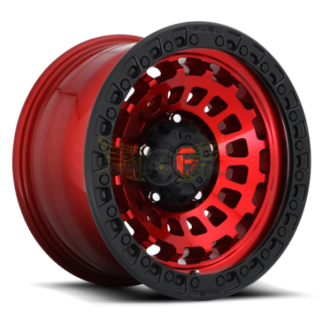 JANTE FUEL ZEPHYR - D632 FINISH 17x9  Candy Red w/ Matte Black Ring 