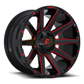 JANTE FUEL 4X4 CONTRA - D643 Gloss Black w/ Candy Red 20/22/24"