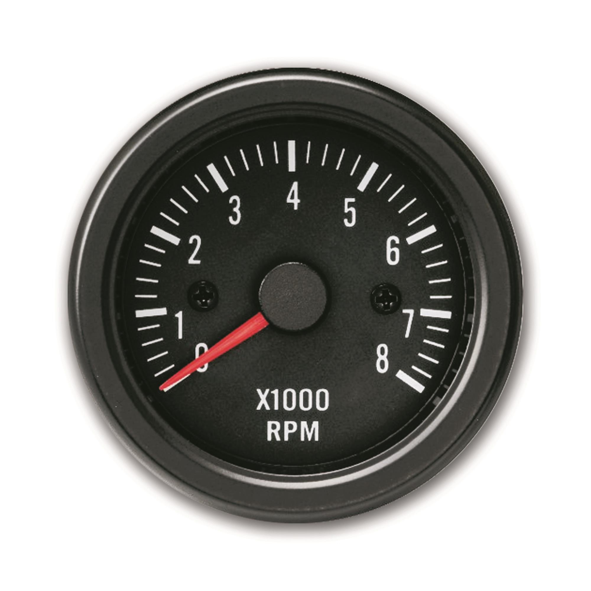 Manomètre, compte-tours, 0~8.000RPM, noir, Ø52mm - Speed Wheel