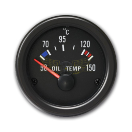 Manomètre, température d'huile (50~150°C), noir, Ø52mm