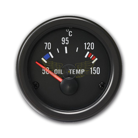 Manomètre, température d'huile (50~150°C), noir, Ø52mm