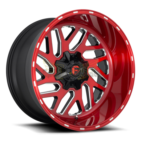JANTE FUEL TRITON D691 Brushed Candy Red/Gloss Black/Milled 20x10 / 22x10 / 22x12 5 / 6 / 8 Lug