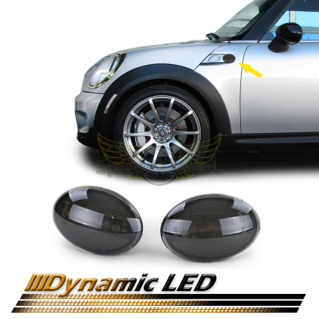 Clignotants latéraux LED dynamiques noir pour Mini R55 R56 R57 06-14 R58 R59 11-14