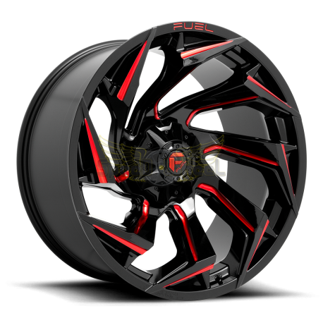 JANTE FUEL 4X4 REACTION D755 Gloss Black with Red Milling 15x8 / 20x9 / 20x10 / 22x10 / 22x12 / 24x12 5 / 6 / 8 T