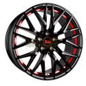 JANTE MAMRS4 8X18 5X108 ET45 72,6 BLACK PAINTED RED INSIDE