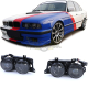 Phares avant noirs - paire pour BMW Série 5 E34 88-95 + 7 séries E32 88-94
