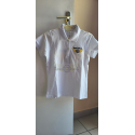 POLO FEMME BLANC SPEED WHEEL  BRODE TAILLE DE S A XL 