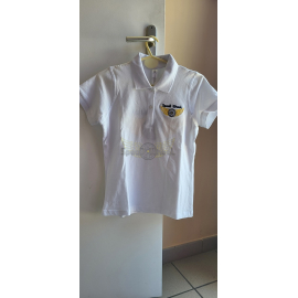 POLO FEMME BLANC SPEED WHEEL  BRODE TAILLE DE S A XL 